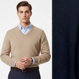 Brooks Brothers Sz XL Cashmere Navy 3 ply italian cashmere